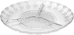 LYOR - Petisqueira de Vidro com 3 Divisórias Floral 19,5cm