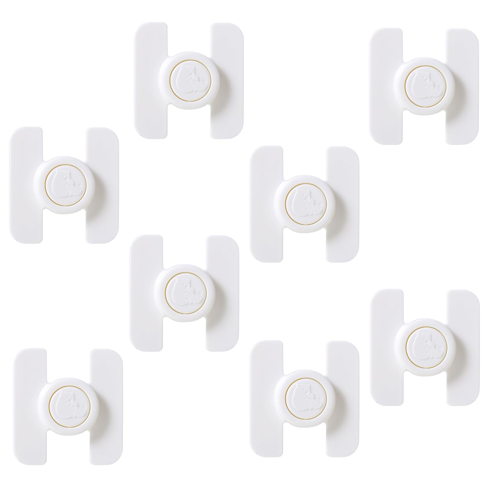 Sécurité Placard Enfant 8 Pièces, Bloque Porte Bébé sans Percage, Protection Meuble Bébé et Cadenas Frigo, Verrous Blancs pour Cuisine