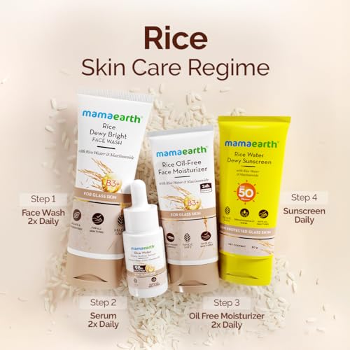 Image of Mamaearth Rice Water Dewy Active Serum with 10% Niacinamide, Rice Water & Hyaluronic Acid - 10 ml | For Glass Skin | Gives Dewy Finish | Brightens Skin | Suits All Skin Types
