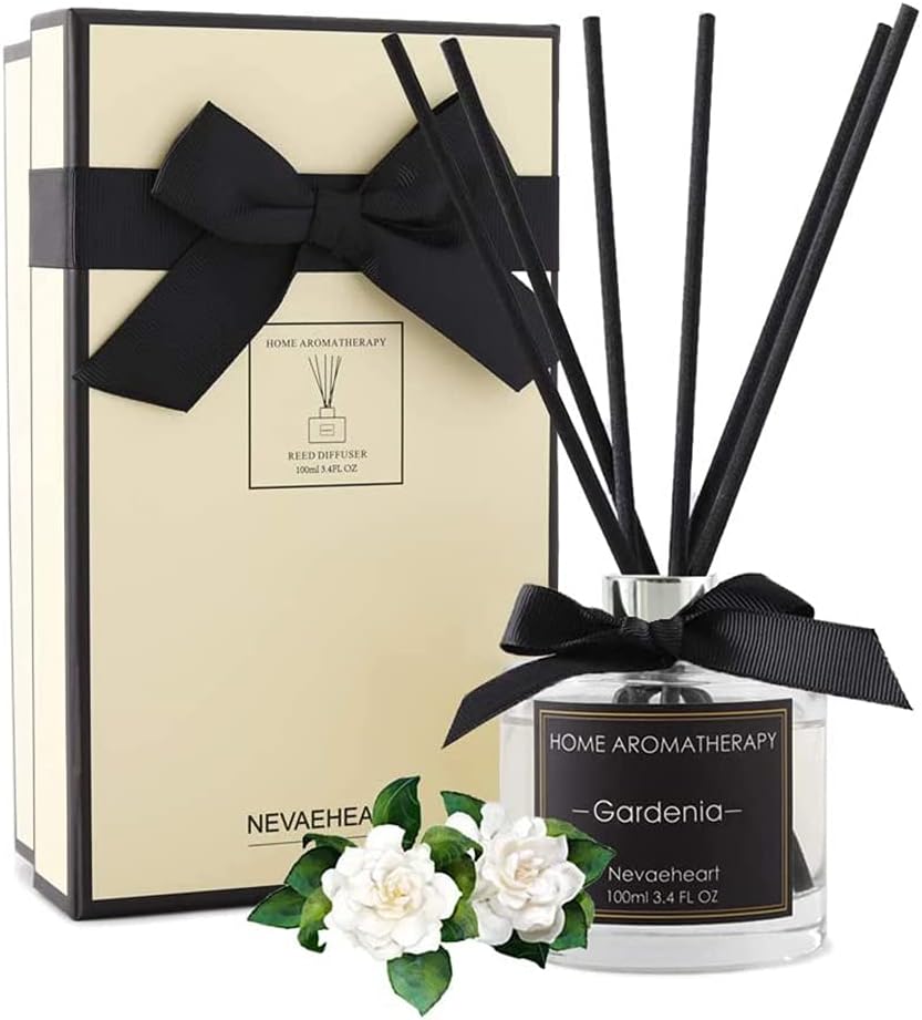 NEVAEHEART Reed Diffuser, Gardenia Fragrance Diffuser, 3.4