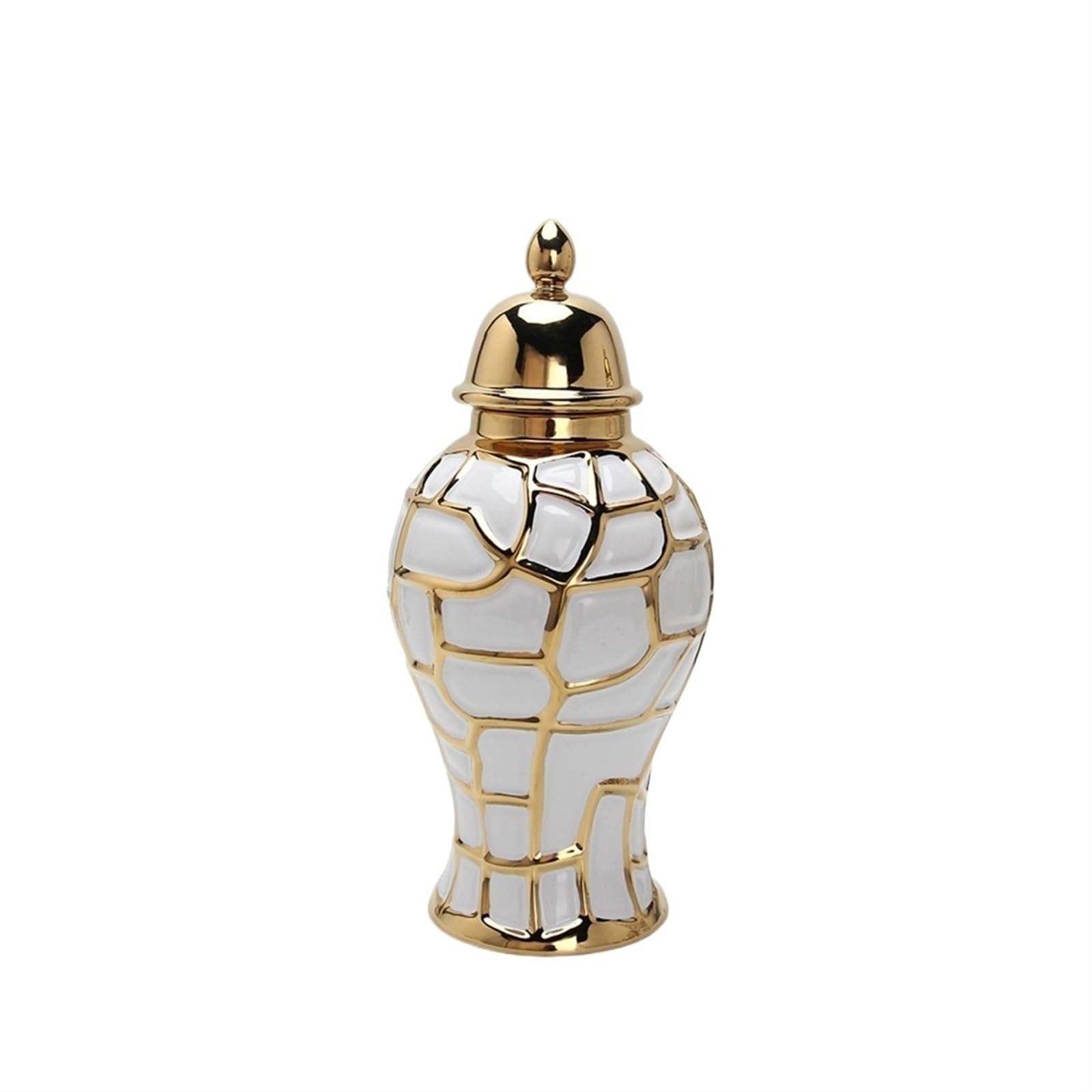 Gold Ginger Jar Porcelain Vase Ceramic Canisters with Lids Large Ornaments Storage Jars with Airtight Lids Stash Jar Food Storage Canisters Flower Vases for Centerpieces White House Decor (Color : Go