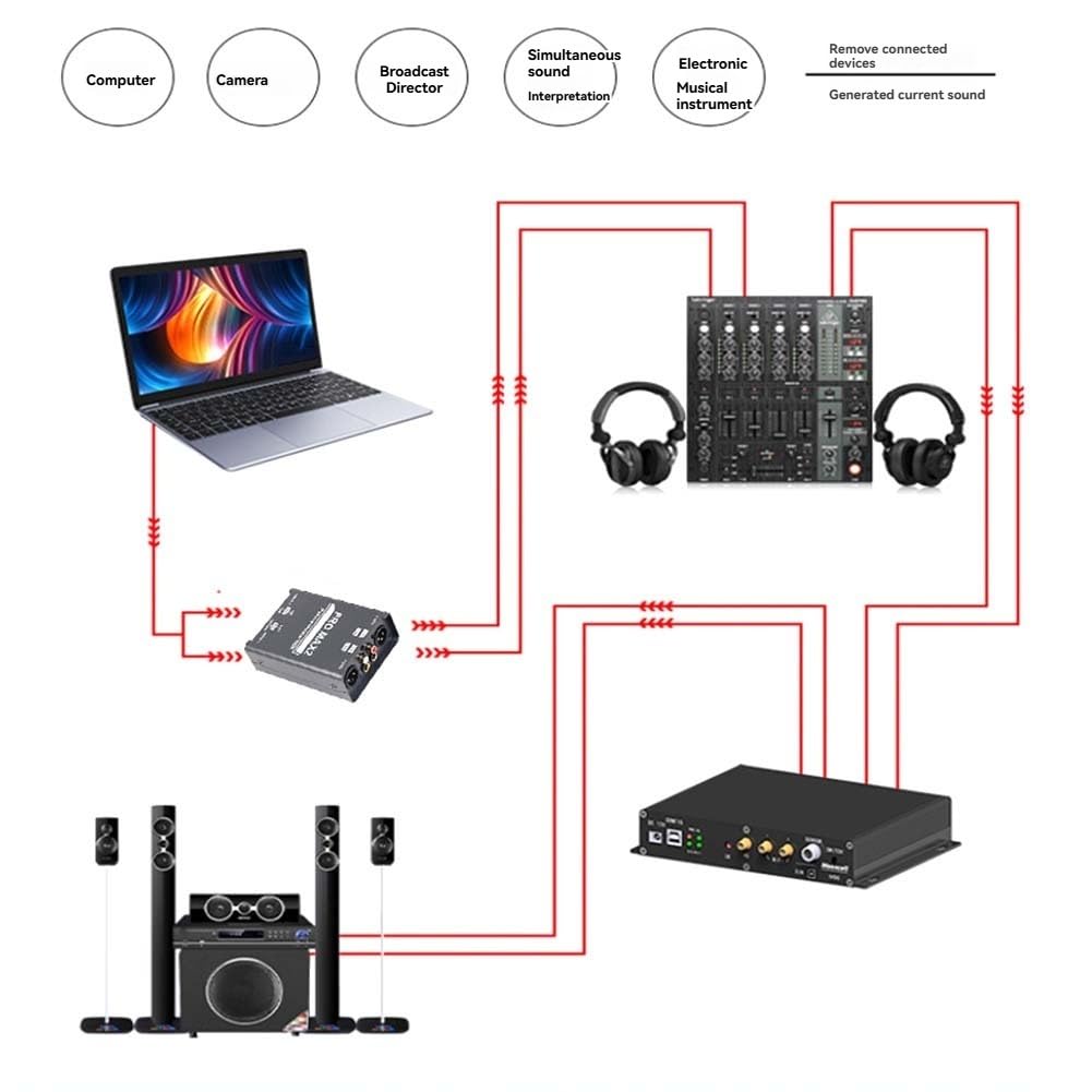 Isolatore Audio a 2 vie Eliminatore di Rumore di Corrente Audio XLR 6.5 Lotus Isolator Mixer Live Streaming