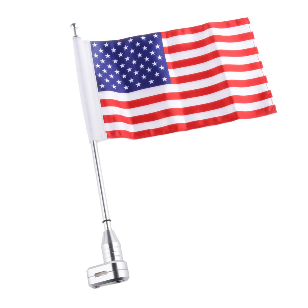 MagiDeal Amerikanisch USA-Flagge mit Halter Halterung auf Gepäckträger Montieren Pole für Passend für - XL883 1200