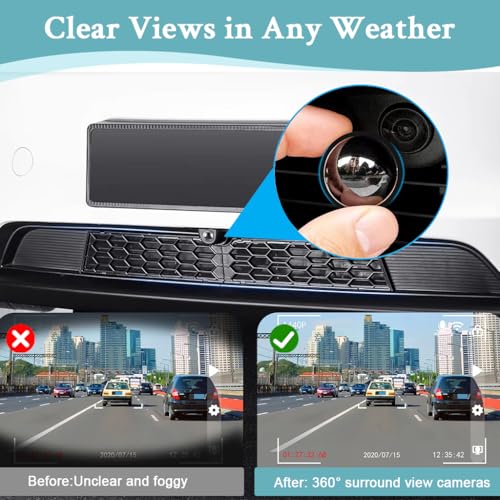 Image of STHIRA 2Pcs Car Camera Lens Protector Cover, HD 9H Anti-Scratch Protective Shield for Front & Rear Parking & 360 Camera Lenses, Waterproof Anti-Fog Camera Guard for Vehicles