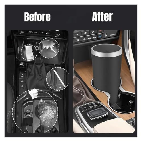 Basurero para coche compacto automóvil con tapa negra de presión 5