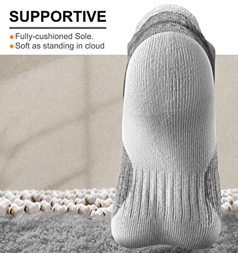 Image of BULLIANT Socks For Women 6Pairs-Womens Athletic Ankle Socks No Show Cushioned for Walking Running-Compression Arch Support