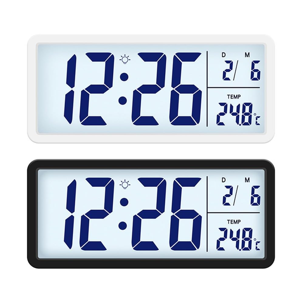 Horloge murale numérique avec thermomètre hygromètre et rétroéclairage doux pour votre bureau