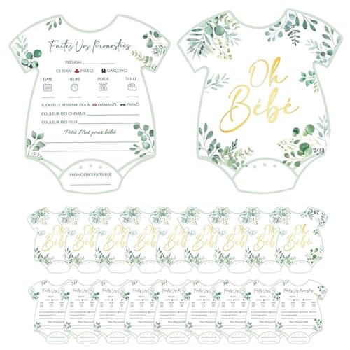 Tarjetas de predicción para bebés, Tarjeta de predicción de bebés para Padres en SPE | Juego de planificación de género Neutro para niñas y Padres, Familiar, graduación y Actividades