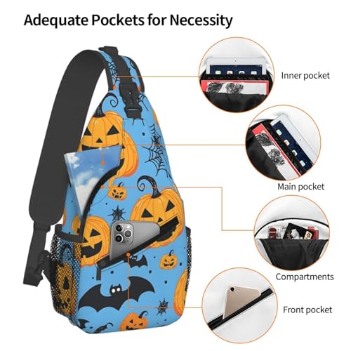 Mochila tipo sling con estampado Halloween para mujer y hombre miniatura 4