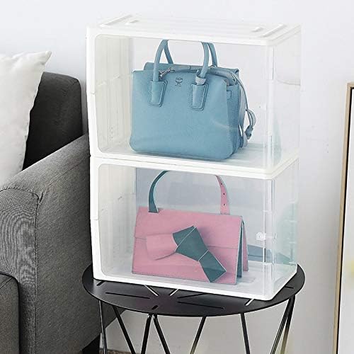 Plastic Handbag Storage Cabinet DIY Multi-layer Large-capacity Stacked Storage Box Living Room Bedroom Dust-proof Folding Locker - (Color: 2PC)