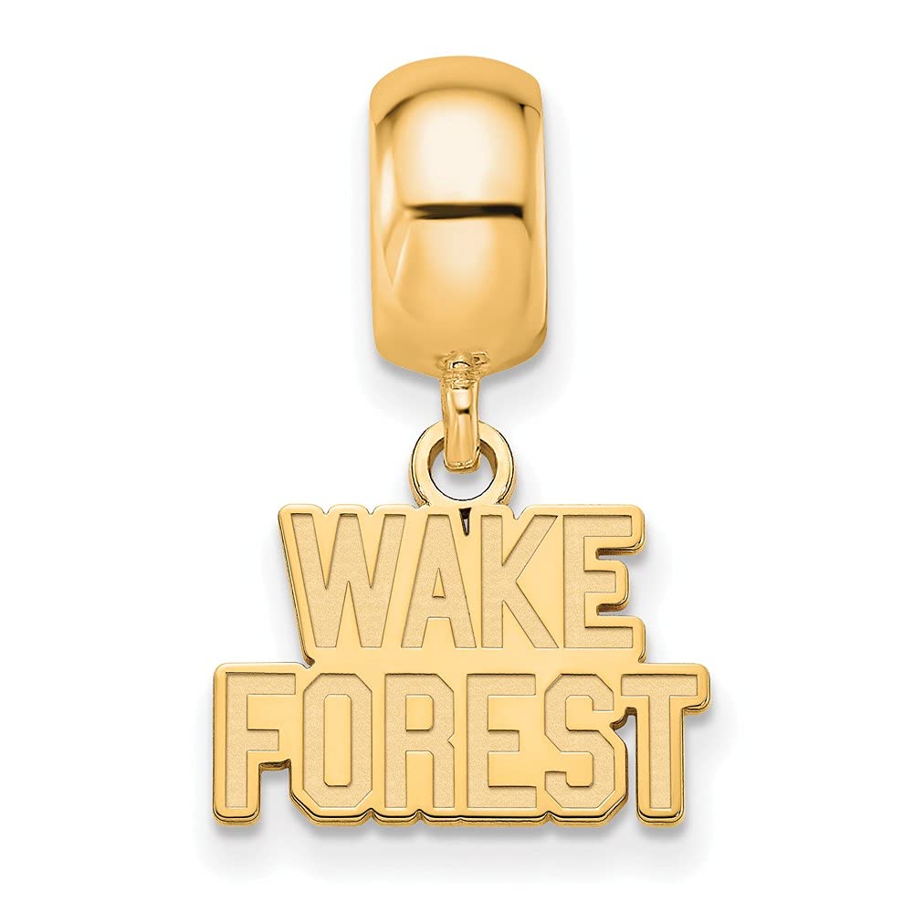 Wake Forest Bead Charm Extra Small (3/8 Inch) Dangle (Gold Plated)