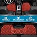 BDK Metallic Chrome Car Floor Mats All-Weather Universal Fit Automotive Floor Mats for Cars SUVs, Floor Mats for Trucks, Car Mats Full Set Front & Rear, Non-Slip Shiny Durable Heavy Duty - Red