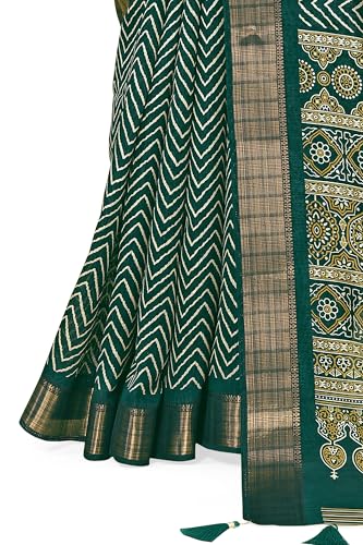 Image of MIRCHI FASHION Women Saree Cotton Silk Batik Block Printed | Breathable Office Wear and Regular Use Sari with Blouse Piece