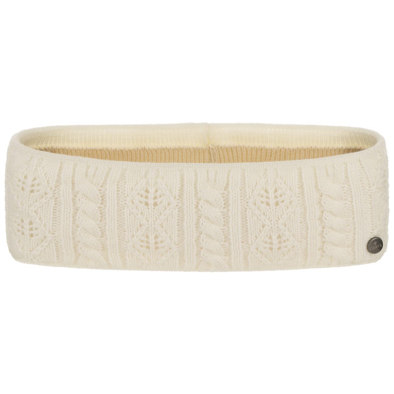 Lierys Scally Headband Knitted Ear Warmer Cable Pattern Unicolor Made in Germany Women Autumn Winter Cream White