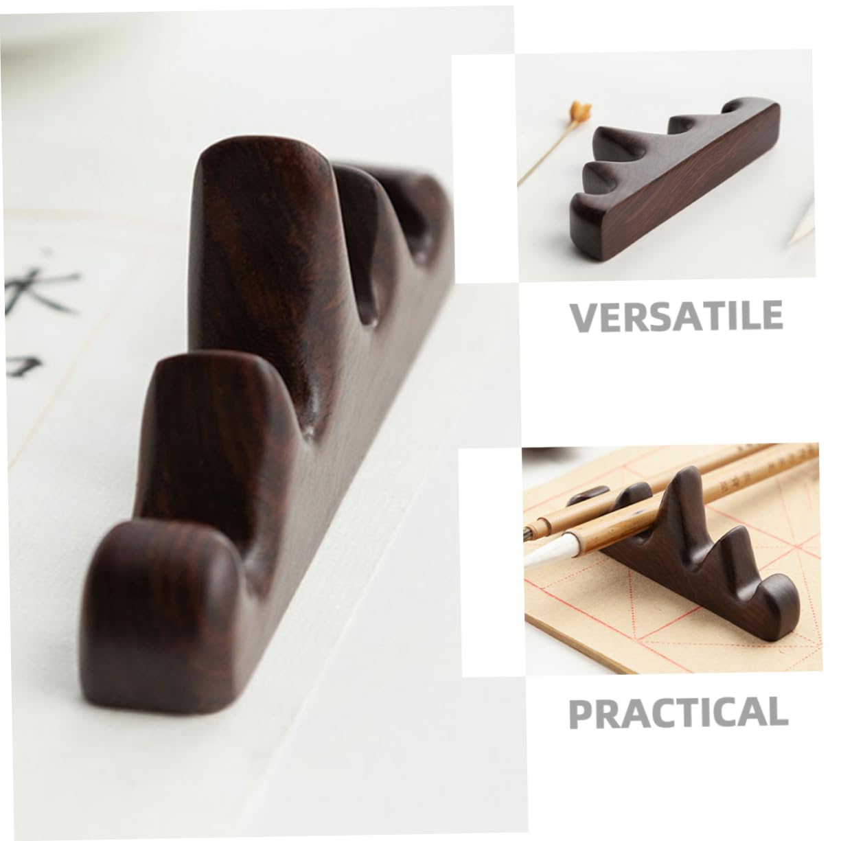 Operitacx 4 Sätze Holz Pinselhalter Bergform Praktischer Für Kalligraphiestifte Und Malpinsel Stabiler Pinselablage Für Schreibtisch Und Kunstbedarf Für Anfänger Und 2 Stücke * 4