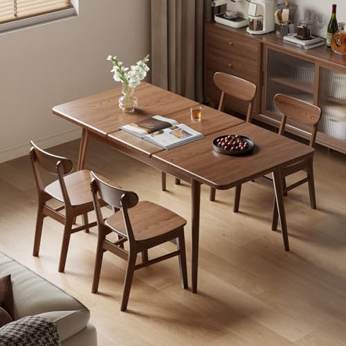 Muwuele Solid Wood Extendable Dining Table for 4-8 People with