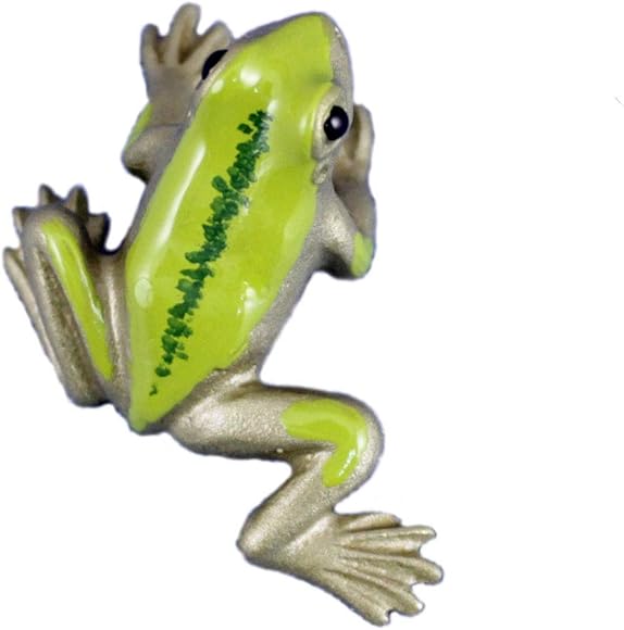 Amazon | タックピン・ラペルピン・ブローチ 黄銅製 蛙・かえる・カエル 足伸 中 (梅都工房作品) | ブローチ 通販