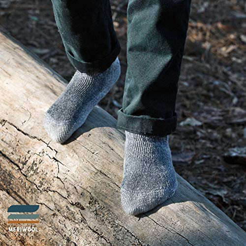 Meias infantis MERIWOOL de lã de merino para caminhadas, 3 pares, Azul, Large