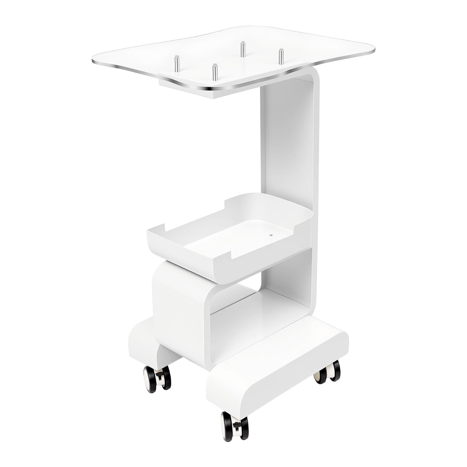 Salon Trolley, Kosmetikwagen, Friseur Schönheit Arbeitswagen, Rollwagen, für Salons, Schönheitssalons, Krankenhäusern, Weiß