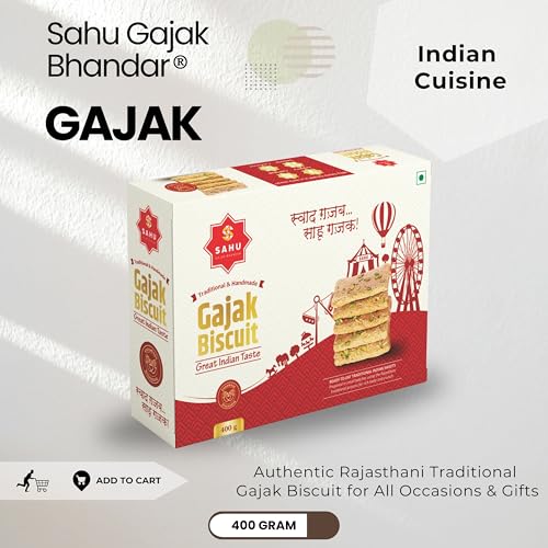Image of SAHU GAJAK BHANDAR Gazak 800g (Pack of 2 x 400g) | Gajjak, Gud Gachak, Sesame Chikki, Til Sweet Jaggery Bar, No Added Preservatives or Colours