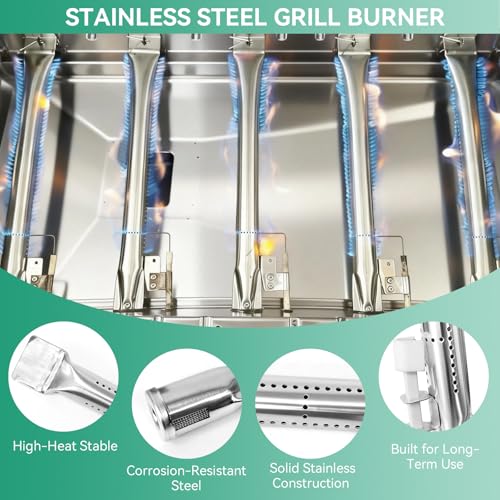 Image of 35633 Grill Replacement Parts for Monument 4 Burner 41847NG, 24367, 24633, 17842, 6 Burner 77352, 77352MB, 77352-MB, Burner Tube, Heat Plate & Igniter Kit for Kitchenaid 720-0954 Gas Grills
