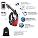180° Snorkel Mask View for Adults and Youth. Full Face Free Breathing Design.[Free Bonuses] Cell Phone Universal Waterproof Case (Dry Bag) and Anti-Fog Wipes (Black&Red, Small/Medium)