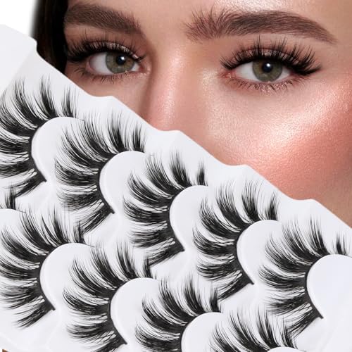 Veleasha Lashes 5D Faux Mink Lashes 100% Handmade Luxurious Fake Eyelashes Lightweight Fluffy False Eyelashes 5 Pairs Pack (Dubai)