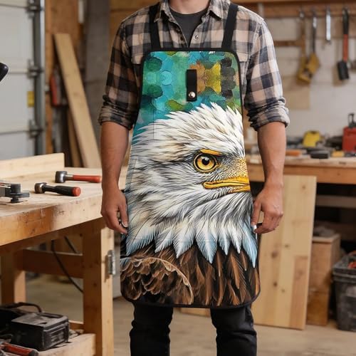 Delantal Bald Eagle para hombres y mujeres con 8 bolsillos miniatura 5