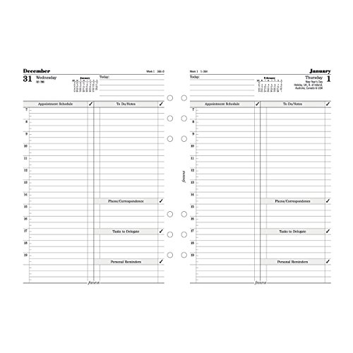 Filofax 2016 Refill, A5, Daily Business Style, English, 8.25 x 5.75