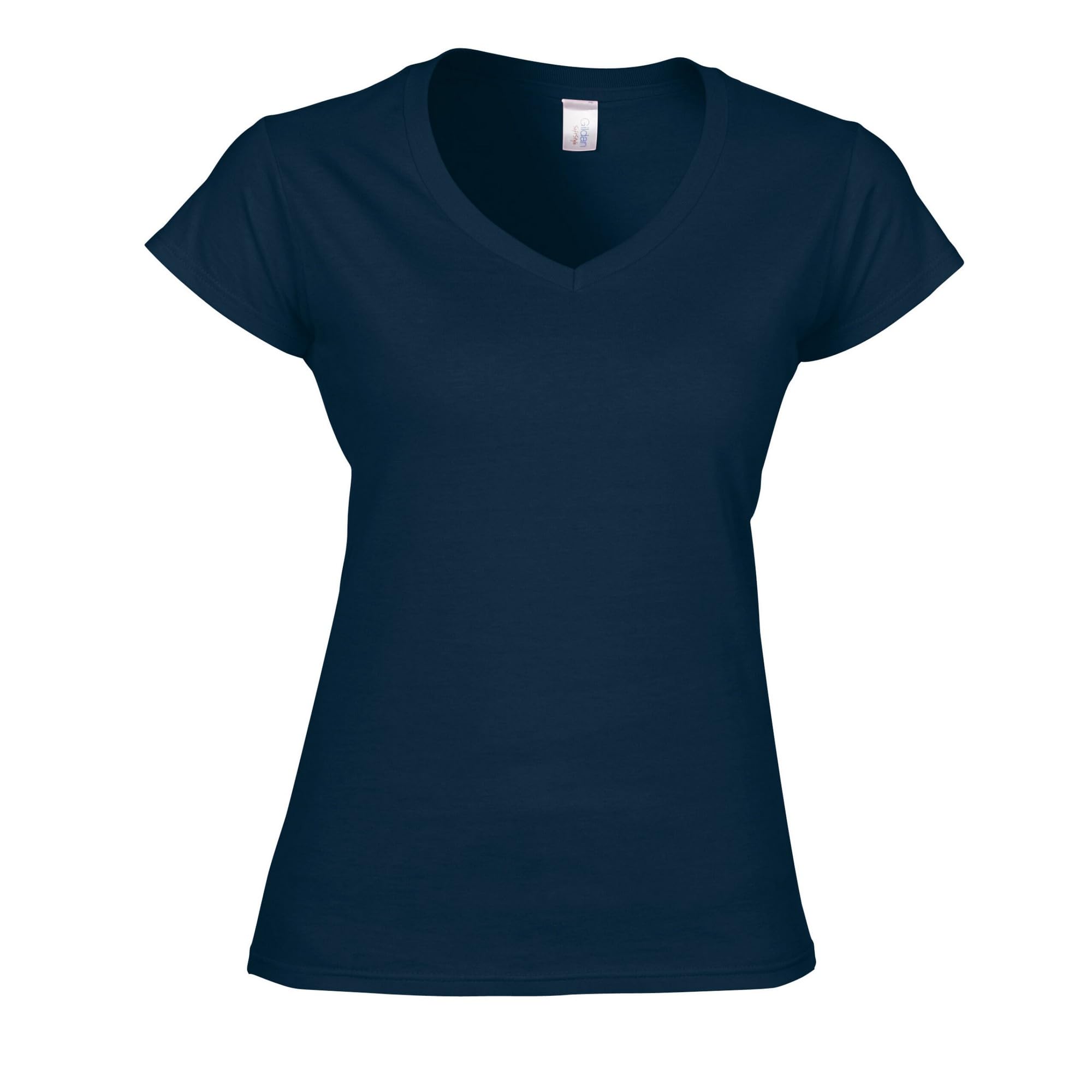 Gildan Women's Navy / Soft Touch V Neck T-Shirt (L) (Navy)