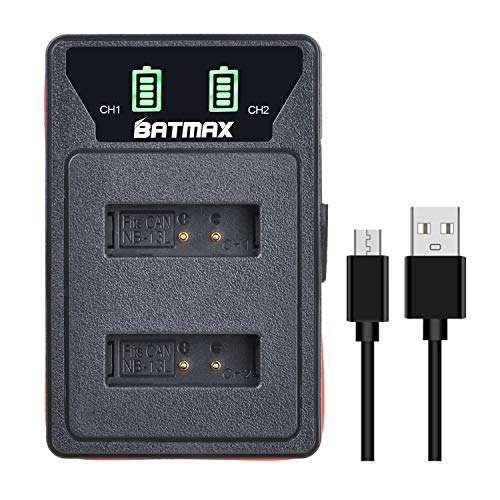 Batmax Rapid NB-13L - Cargador de batería USB para Canon NB-13L, Canon PowerShot, G5X, G7X, G9X, G7X Mark II, G9X Mark II, SX720 HS, SX620