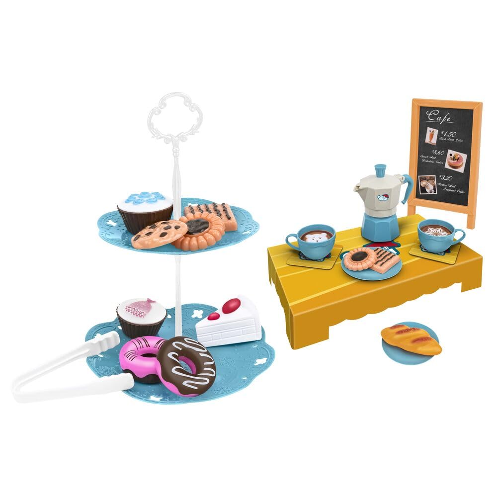Set con Moka e Thè giocattolo - 22 Accessori per il momento del caffè e del thè - Inclusa alzatina per dolci - Globo Giocattoli - Cose di Casa - 42108