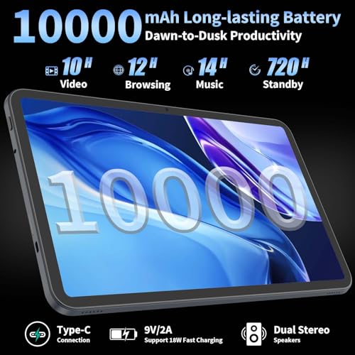 Image of 13 Inch Tablet with Keyboard, Android 16 Tablet with Gemini AI(Silver Case) | 32GB+256GB+2TB Expand, Tablets PC with 8-Core, 10000mAh, 120Hz 1920x1200 Display, GPS, 2 in 1 Large Tablets with Mouse,Stylus
