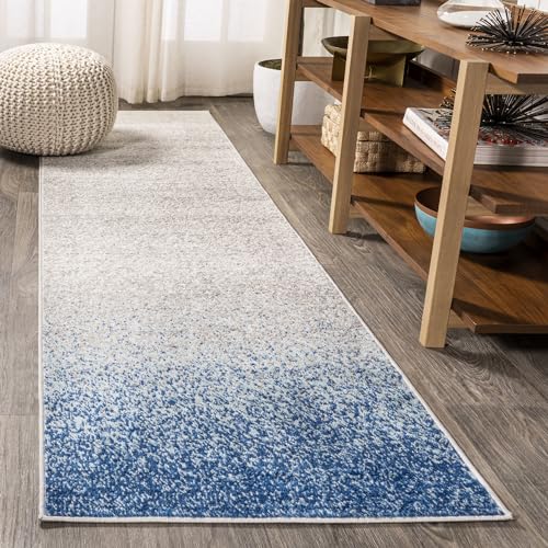 JONATHAN Y CTP111B-28 Shore Modern Gradient Indoor Area-Rug Bohemian Easy-Cleaning High Traffic Bedroom Kitchen Living Room Non Shedding, 2 X 8, Blue