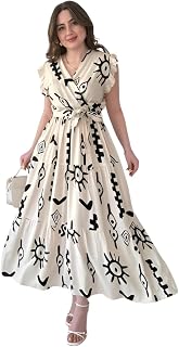 Kuber Enterprise Women Stylish Dress | Knee-Length One Piece | Trendy Long One Piece Summer Outfit | Lightweight Flared Ma... Price In India