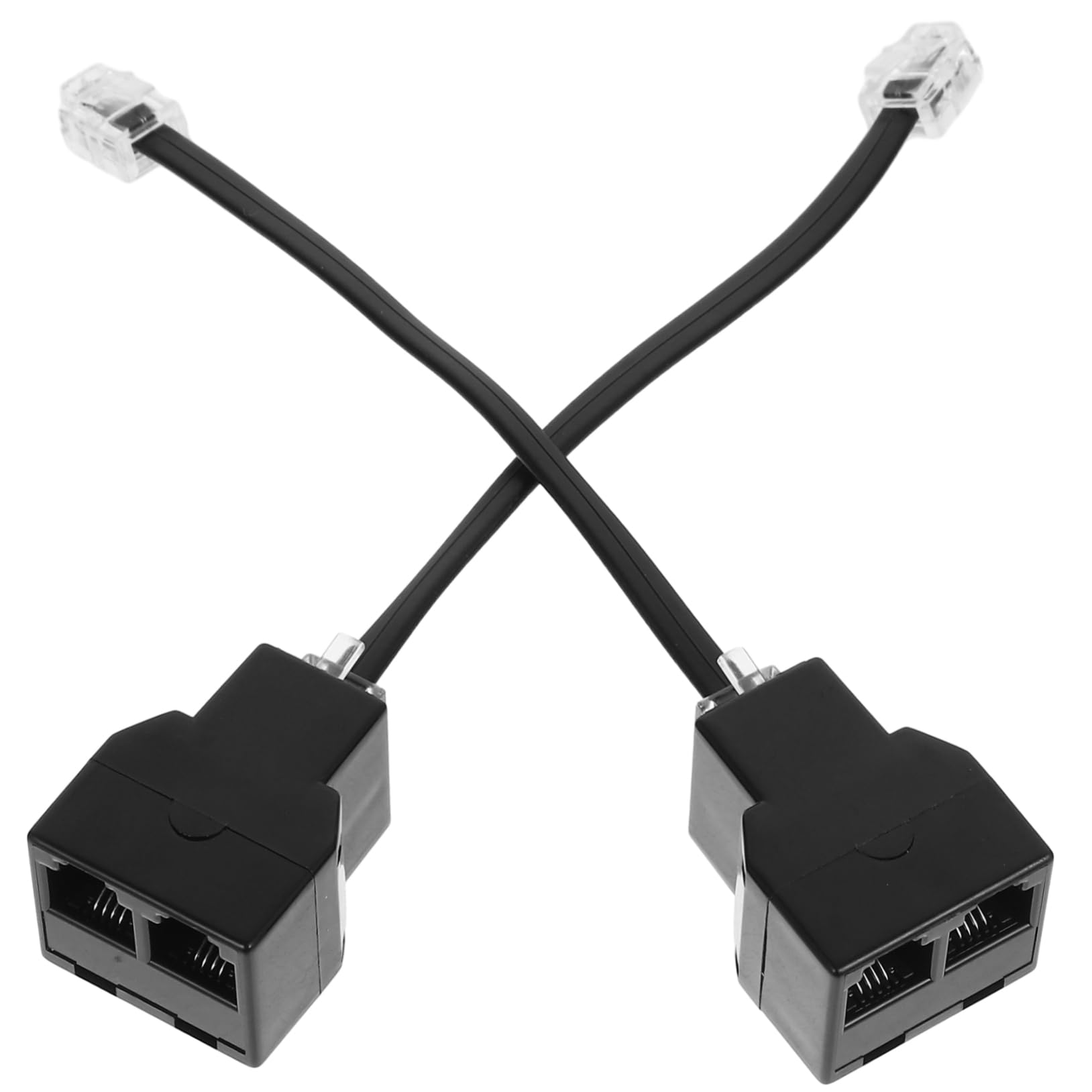 ETHZZLE 2pcs Telephone Splitter Adapter Cable Detachable Pc Converter for Telephones and Fax Machines Signal Transmission for Use