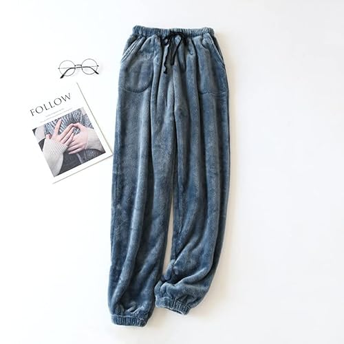 Women's Coral Fleece Pajama Pants Comfy Warm Pajama Lounge Long Pants Sleepwear Velvet Home Pants With Pockets #TOP2