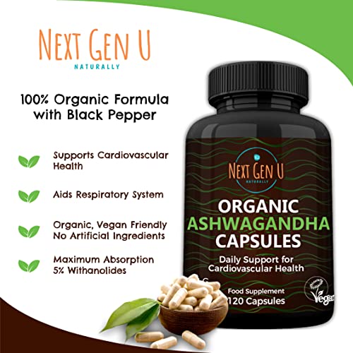 Ashwagandha 500 mg Strength 120 Capsules - Dietary Health Supplement for Men & Women - Helps Support Stress & Anxiety Relief, Restful Sleep & Focus - Ashwagandha Herb Root Extract - by NGU Ashwagandha 500 mg Strength 120 Capsules - Dietary Health Supplement for Men & Women - Helps Support Stress & Anxiety Relief, Restful Sleep & Focus - Ashwagandha Herb Root Extract - by NGU