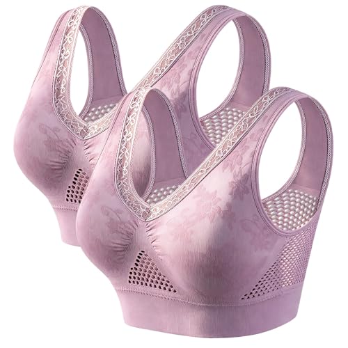 Image of Runsgo Bras for Women, Plus Size Bra, No Wire Mesh Tank Top Bra