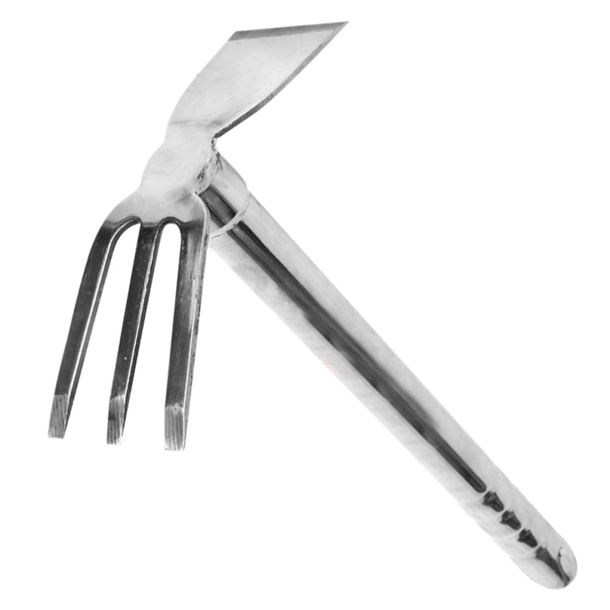 Azada de Acero Inoxidable para Jardinería Mango Resistente, Adecuado para Cavar, Remover Tierra y Plantar Flores Jardín