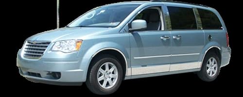 QAA es compatible con Chrysler Town & Country 2001-2002 8 piezas de acero inoxidable basculante de panel basculante, kit inferior, 5 pulgadas de