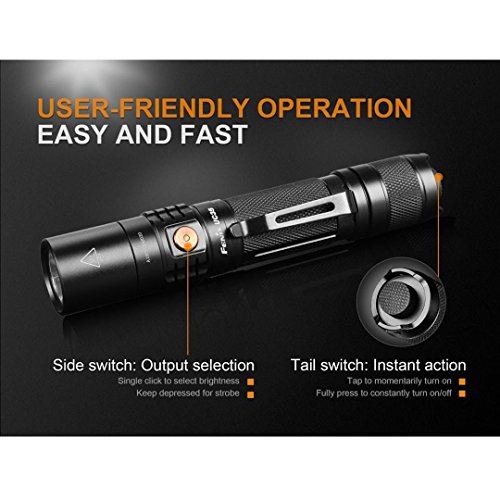Fenix Uc35 V2.0 1000 Lumen Rechargeable Tactical Flashlight With Rechargeable Battery And 2X Backup Lumen Tactical Cr123A Backup Batteries #TOP2