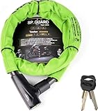 Kaedear(カエディア) バイク ロック ワイヤーロック 鍵 長さ1250mm 外径22mm ワイヤー径10mm 高耐久 シリンダー 盗難防止 キー 紛失 複製サービス KDR-LK4-1250-GR (グリーン, 1250mm)