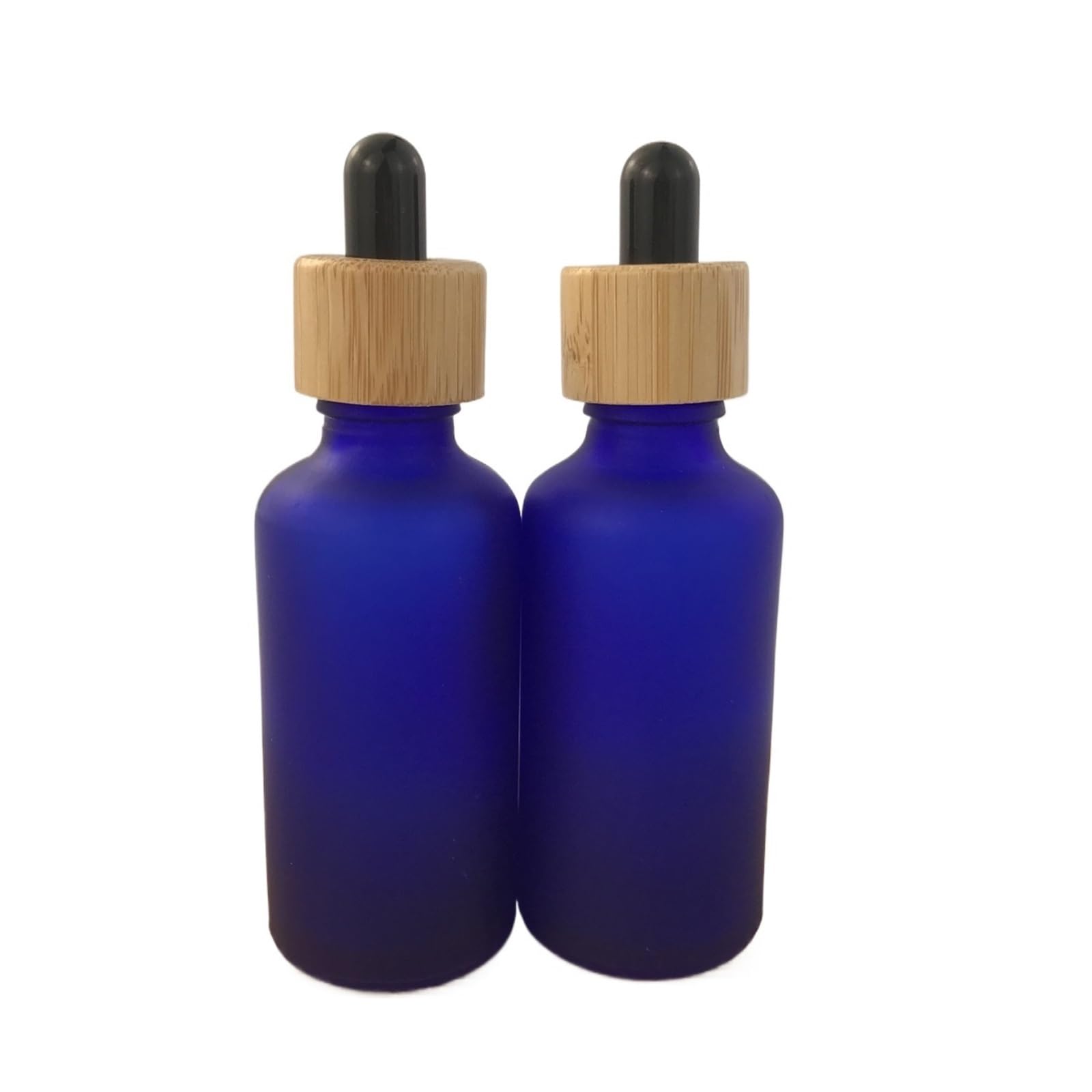 TRRYUIP Mini Pipette Dropper Bottle Frosted Dropper Glass Aromatherapy Liquid Bottles For Essential Massage Oil Pipette Refill Wood Lid(Frosted Blue,White top head,1x 30ml)