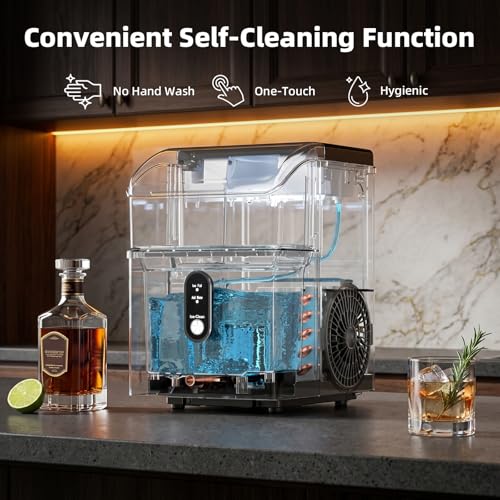 Image of Antarctic Star Nugget Ice Maker, Portable Crushed Ice Machine with Soft Chewable Ice, 35Lbs /Day, Self-Cleaning, One-Click Operation for Home, Kitchen, Office, Bar