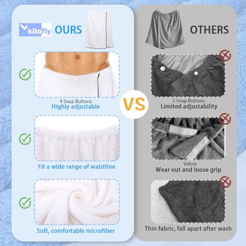 Serviette de bain homme qui tient seule drap de douche blanc réglable