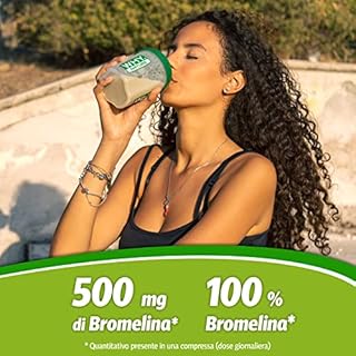WHY NATURE BROMELINA - Integratore Alimentare a Base di Enzimi Digestivi - Gambo d'Ananas - 60 Compresse