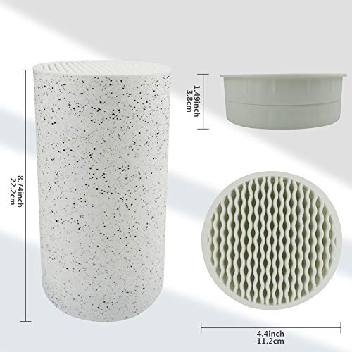 روشز حامل تخزين سكاكين فريدوم يونيفرسال متعدد الوظائف، حامل سكاكين دائري من راتنج البولي بروبيلين، فتحة تصميم فريد لحماية الشفرات القابلة للفصل لسهولة التنظيف (نقاط ندفة الثلج البيضاء)