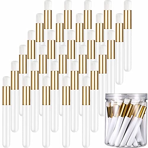 30 Pieces Lash Brushes for Cleaning Lash Shampoo Brushes for Eyelash with Container Blackhead Removing Nose Pore Deep Cleaning(4 Inch,White)
