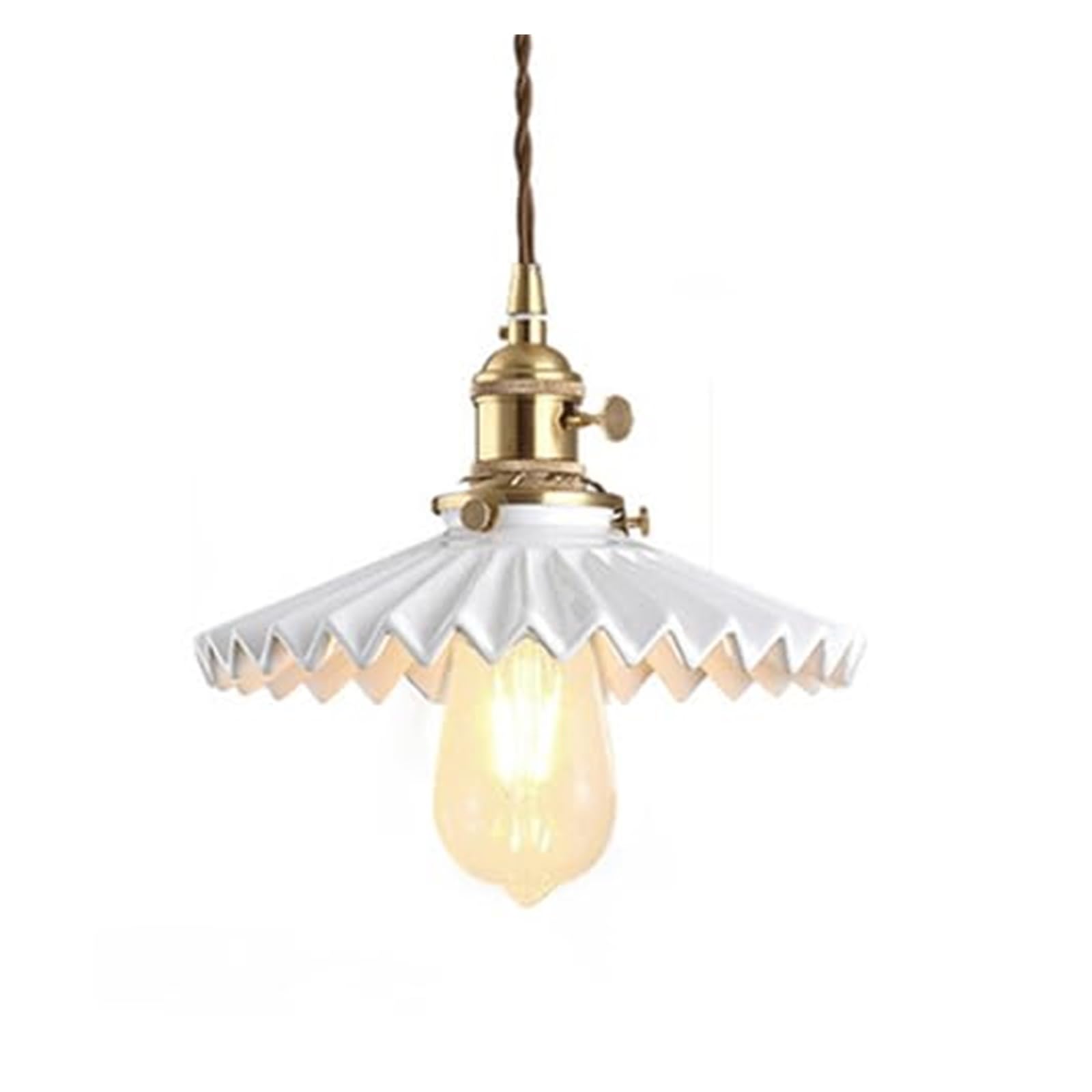 LYMSXAZOU Chandelier Creative Personality Pendant Lamp Lampshade,Nordic Retro Style Hanging Light,E27 Light Source Chandelier,Tea Room Bedroom Study Decorative Lighting Fixtures (Color : White)